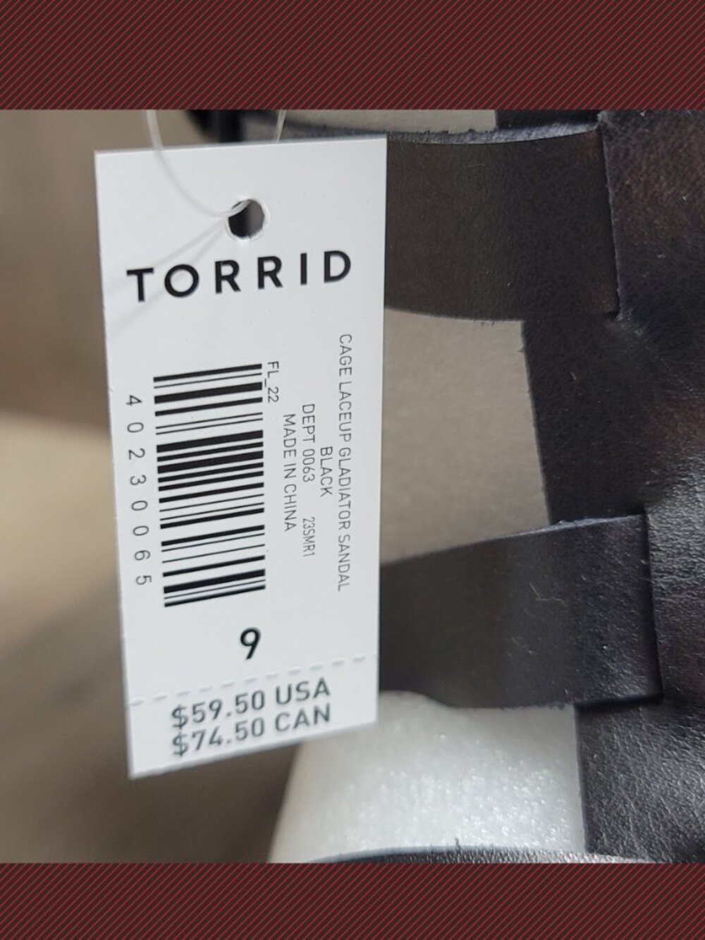 NWT Torrid Black Caged Lace Up Gladiator Sandal 9 9WW - Picture 6 of 6
